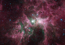 Spitzer image linking to Cosmic Origins website