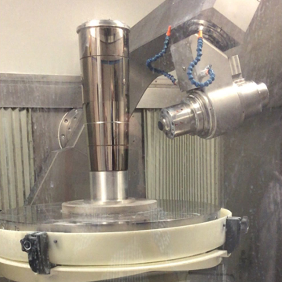 X-ray optic mandrel being polished
